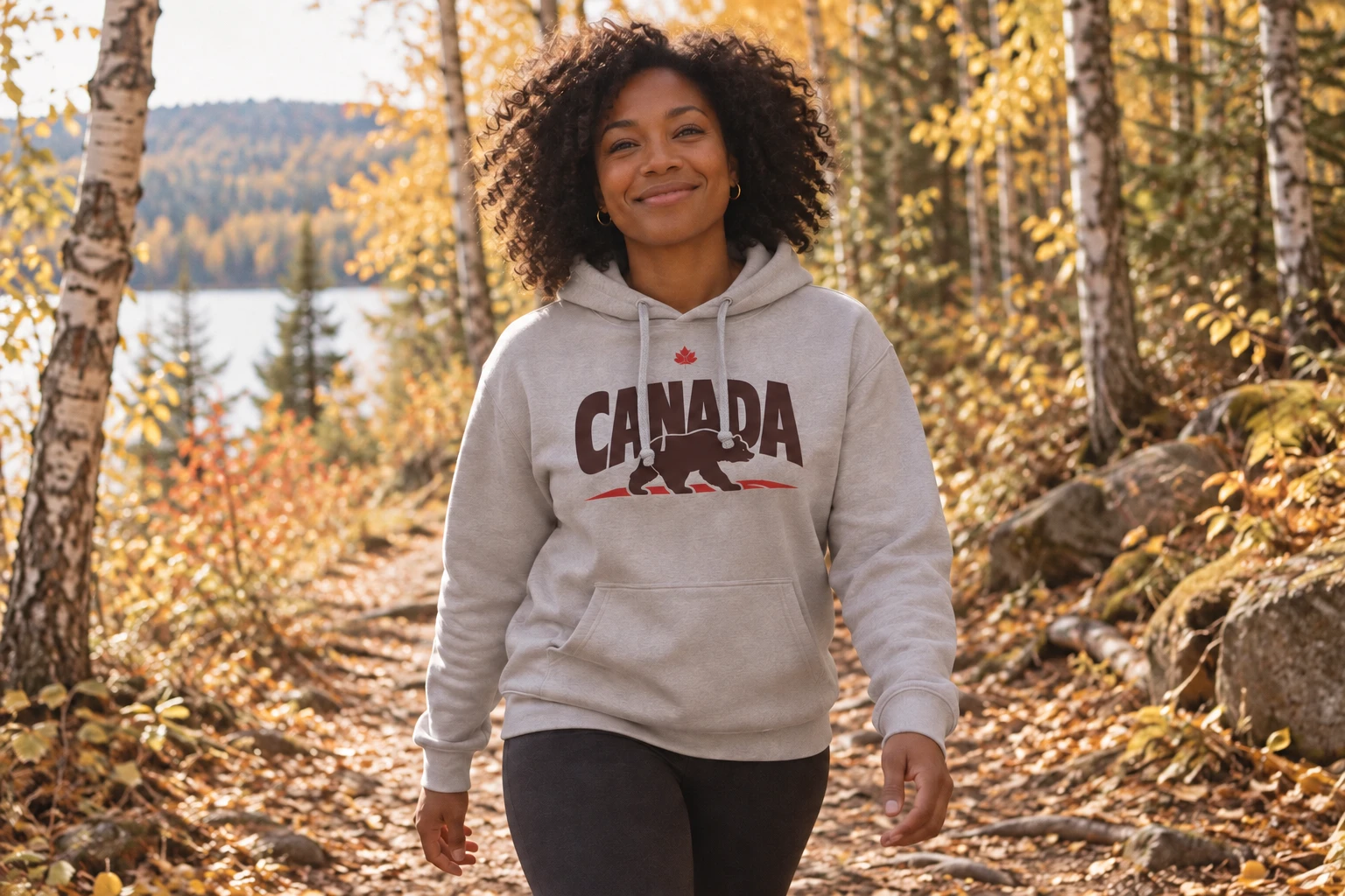 Coton ouaté Canada - Bear Emblem, Sentiers d’automne · Canada