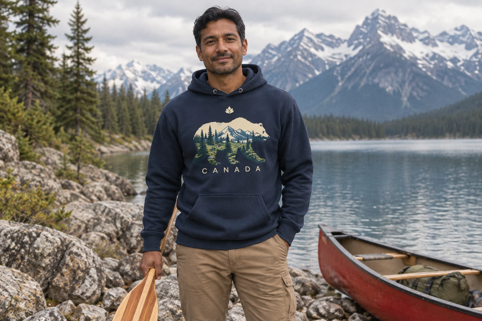 Canada - Wilderness Bear Hoodie, Canadian wilderness · Canada